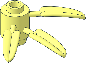 Plant Brick  1 x  1 Round with 3 Bamboo Leaves