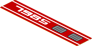 Sticker  0.8 x  3.7 with White "7985" and Double Grille Right