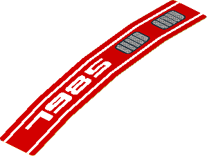 Sticker  0.8 x  3.7 with White "7985" and Double Grille Right (Formed)