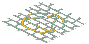 Sticker  5.8 x  5.8 with Stone Wall and Golden Atlantis Ornament