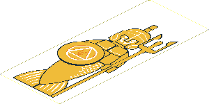 Sticker  4.8 x  1.9 with Merman (Trident on Right)