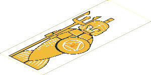 Sticker  4.8 x  1.9 with Merman (Trident on Left)