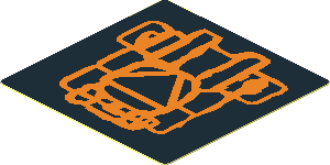 Sticker  1.8 x  1.8 with Atlantis Triangle Logo and Orange Lobster Carapace