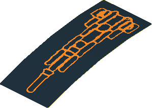 Sticker  3.7 x  1.7 with Atlantis Orange Lobster Carapace (Formed)