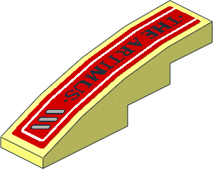 Slope Brick Curved  4 x  1 with Black "THE ARTIMUS" and Diagonal Vent Grille Right Sticker