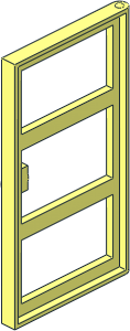 ~Door  1 x  4 x  6 with  3 Panes - Frame