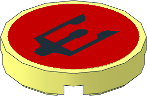 Tile  2 x  2 Round with Black Atlantis Trident Sticker