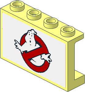 Panel  1 x  4 x  2 with Hollow Studs with Ghostbusters Logo Sticker