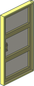 Door  1 x  4 x  6 with 3 Panes with Trans Brown Glass