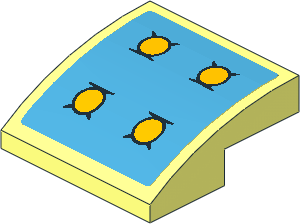 Slope Brick Curved  2 x  2 x  0.667 with Four Bright Light Orange Buttons Sticker