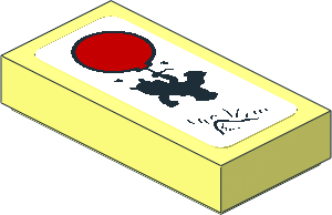 Tile  1 x  2 with Bear and Red Balloon Sticker