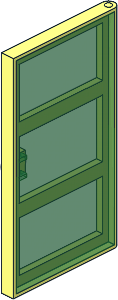 Door  1 x  4 x  6 with 3 Panes with TransGreen Glass