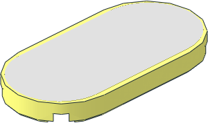 Tile  2 x  4 with Rounded Ends with Chrome Silver Sticker