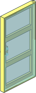 Door  1 x  4 x  6 with  3 Panes with TransLightBlue Glass
