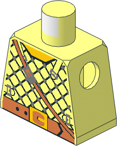 Minifig Torso with Studded Shirt and Light Brown Crossbelt Pattern