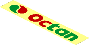 =Sticker  0.7 x  3.9 with Octan Logo and Text