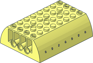 Slope Brick Curved  6 x  8 x  2 Double with  7 Light Bluish Grey Airplane Windows Pattern