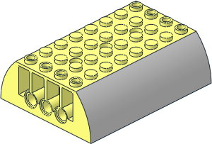 Slope Brick Curved  6 x  8 x  2 Double with Chrome Silver Sides Pattern