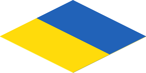 Sticker  1.8 x  1.8 with Blue and Yellow Rectangle Pattern