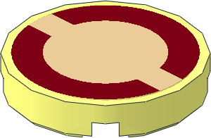 Tile  2 x  2 Round with Dark Red Semi-Circles Sticker