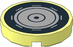 Tile  2 x  2 Round with Light Grey Circles and Stripes Sticker