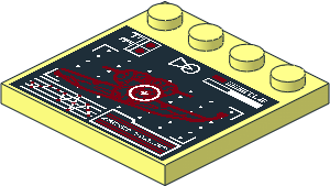 Plate  4 x  4 with 4 Studs on One Edge with Droid Gunship and Target Screen Sticker