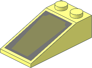 Slope Brick 18  4 x  2 with Olive Green Trapezoid with 2 Cut Corners Sticker