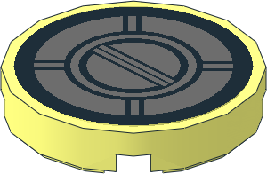 Tile  2 x  2 Round with Black Circles and Lines Sticker