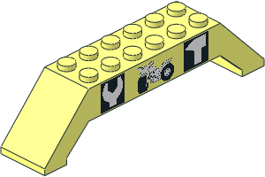 Slope Brick 45 10 x  2 x  2 Double with Tools and Motorcycle Pattern