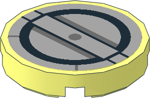 Tile  2 x  2 Round with Light Bluish Grey Hatch Sticker