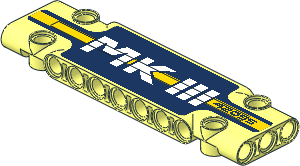 Technic Panel  3 x 11 with White "MK III", Black "42055" over Yellow Stripe on Dark Blue Background Sticker