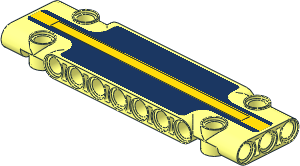 Technic Panel  3 x 11 with Yellow Stripe on Dark Blue Background Sticker