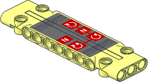 Technic Panel  3 x 11 with 2 White Letters "N", 3 Round Arrows and Air Outlet Grilles Sticker