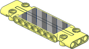 Technic Panel  3 x 11 with Light Bluish Grey and Dark Bluish Grey Danger Stripes Sticker
