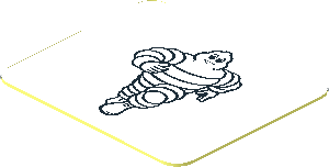 Sticker  0.8 x  0.9 with Running Michelin Man on White Background