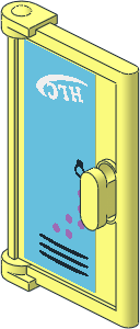 Door  1 x  2 x  3 with School Locker with Lavender Dots and "HLC" Sticker