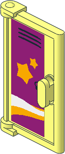 Door  1 x  2 x  3 with Holes in Handle with School Locker with Two Orange Stars and Shooting Star Tail Sticker