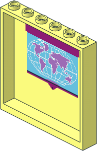 Panel  1 x  6 x  5 with World Map Sticker