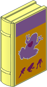 Minifig Book with Biology Textbook with Frog and Heart Sticker