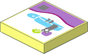 Tile  2 x  2 with Dog Collar with Heart and Brick Sticker