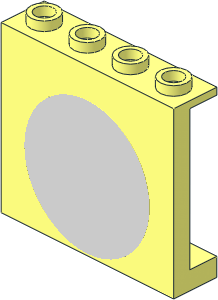 Panel  1 x  4 x  3 Reinforced with Round Chrome Silver Sticker