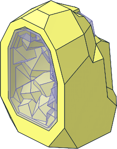 Rock  1 x  1 Geode with Trans Purple Crystal Interior Pattern