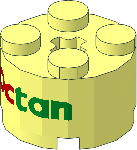 Brick  2 x  2 Round with Octan Logo Pattern