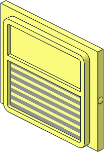 Glass for Train Window  1 x  4 x  3 with Light Grey Stripes Sticker