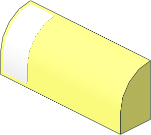 Brick  1 x  4 x  1.333 with White Surface Left Sticker