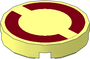 Tile  2 x  2 Round with Dark Red Semi-Circles on Transparent Background Sticker