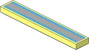 Tile  1 x  6 with Light Bluish Grey Stripe on Dark Azure Background Sticker