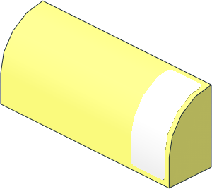 Brick  1 x  4 x  1.333 with White Surface Right Sticker