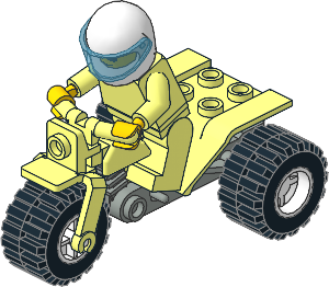 Bike  3 Wheel Motorcycle with Rider (Complete)