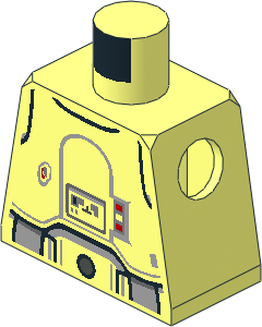 Minifig Torso with SW Snowtrooper Armour and Belt on Back Pattern